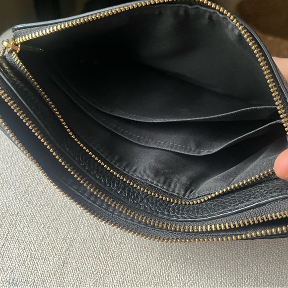 Coach Signature Brown Pebbled Leather Wristlet - Picture 6 of 13